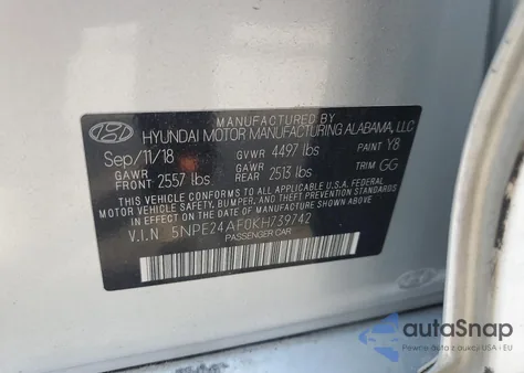 2019 Hyundai Sonata Se из США, поврежденный, VIN 5NPE24AF0KH739742